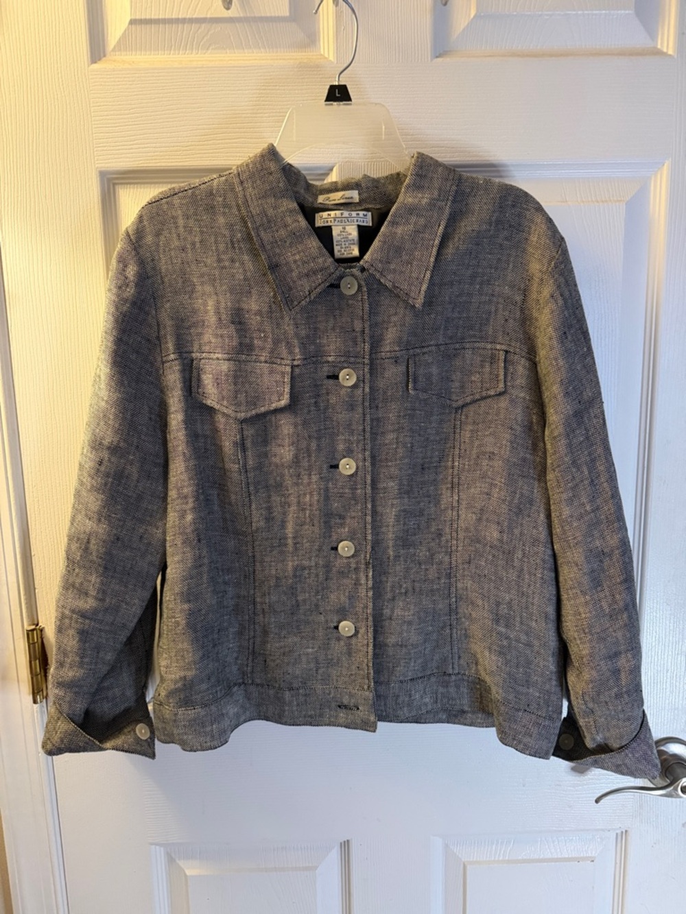 JohnPaulRichard Gray Button-Front Jean Jacket